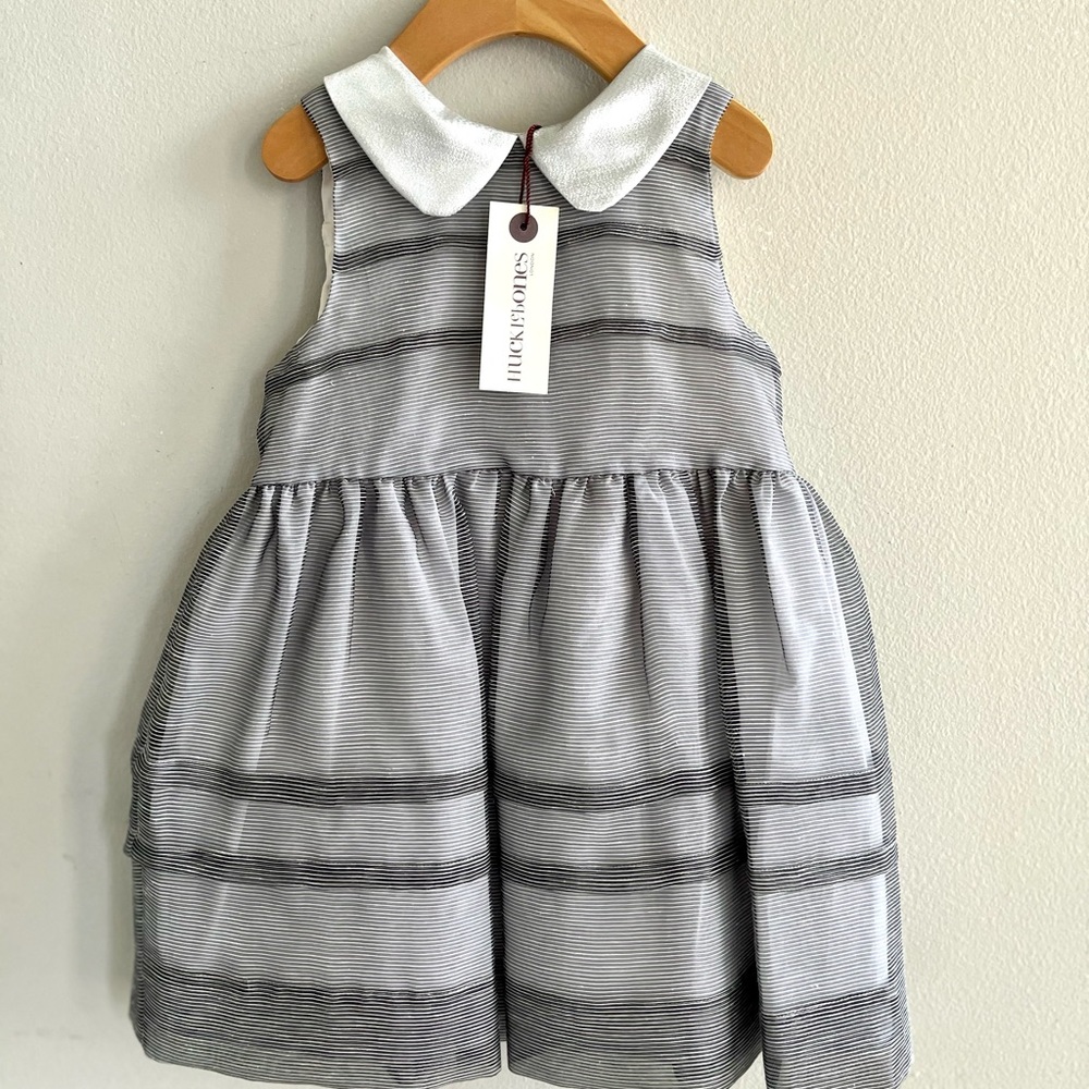 Hucklebones sheer stripe pleated dress